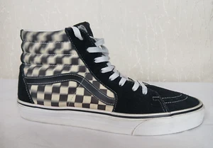 Vans " Off The Wall " Men Sz 13 High Tops Black Suede Blurred Checkered - Picture 1 of 24