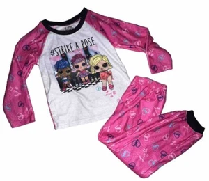 LOL Surprise! Girls Pink Fuzzy Strike a Pose Loose Fit Joggers Pajama Set Size 6 - Picture 1 of 11