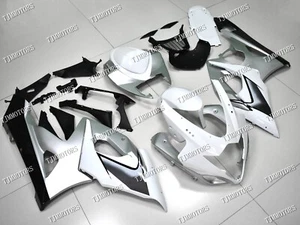 For 05-06 Suzuki GSXR1000 Silver White ABS Injection Mold Bodywork Fairing Kit - Picture 1 of 9