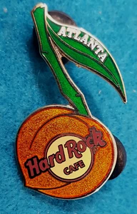 NOTA MUSICAL ATLANTA LOGOTIPO FRUTA MELOCOTÓN TALLO VERDE Hard Rock Café PIN - Imagen 1 de 1