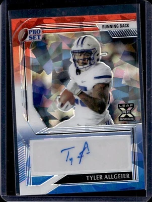 2022 Pro Set Metal Tyler Allgeier RC Crystal Red White Blue Rookie Auto #1/5 - Image 1 of 2