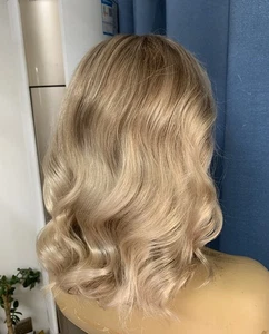 Ash Blonde Highlights 13x4 Lace Human Hair Wig for Women - Picture 1 of 10