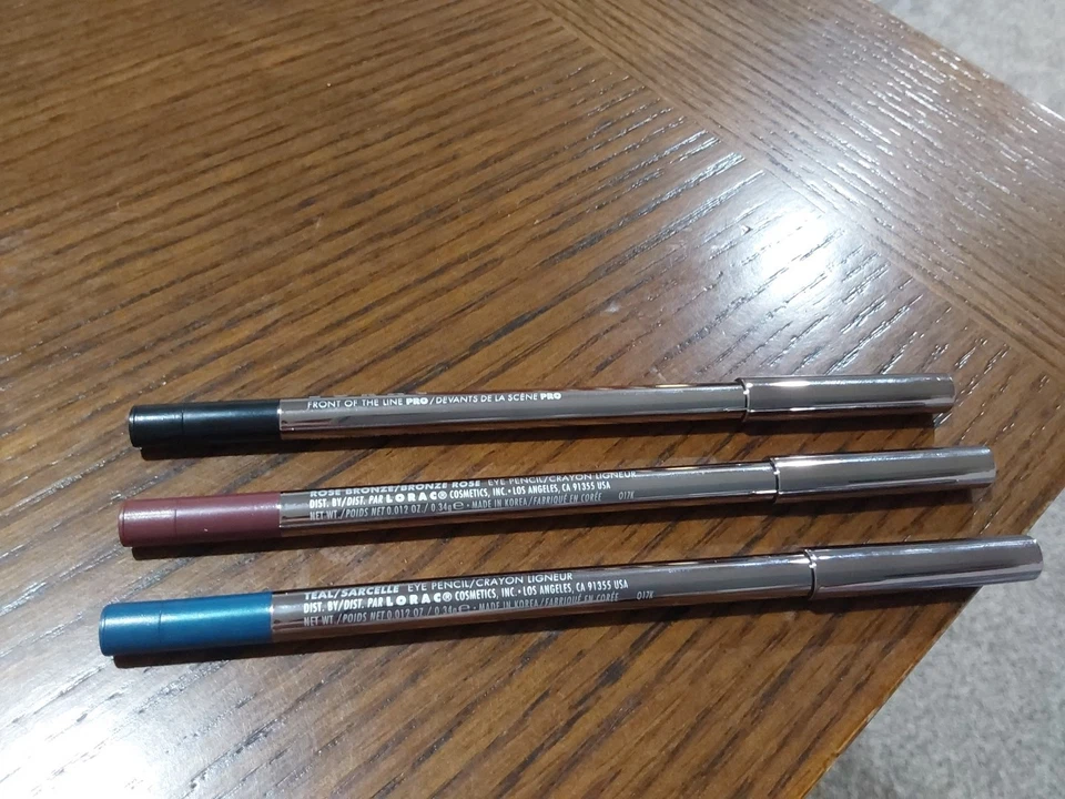 LOT/3 LORAC Front of the Line Pro Eye Pencil Liner BLACK/TEAL/ROSE BRONZE FL SZ - Image 1 of 1