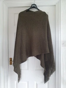 Sage Green Overhead Cape One Size F&F Sequins & T Tassels Worn Great Condition - Picture 1 of 7