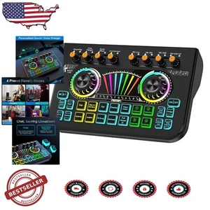 Gaming Audio Interface Mixer, Plug-and-Play, Bluetooth, Noise Reduction - Picture 1 of 10