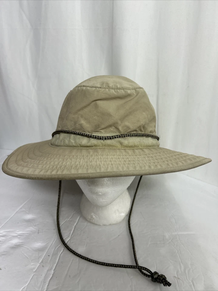 Sombrero REI Beige Caqui Adulto L/XL Bucket Boonie Nylon Exterior Con Correa Foto 1 de 4