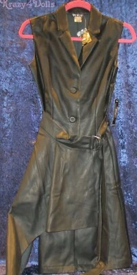 Vestido para mujer Venus envolvente de cuero sintético negro talla 2 Foto 1 de 3