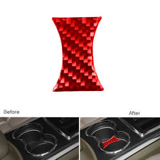 For Chrysler 300 2010 Red Carbon Fiber Console Water Cup Holder Panel Trim Cover