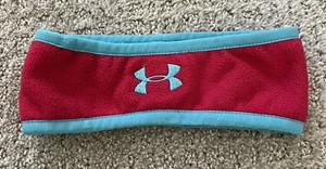 Under Armour Girls Fleece Headband Red Turquoise Youth Boys Snow Winter Ski UA - Picture 1 of 7