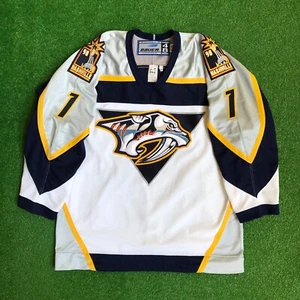 Camiseta deportiva Mike Dunham Nashville Predators Bauer 1998 auténtica de la NHL talla 48 XL - Imagen 1 de 5