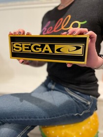 SEGA CD 3D printed game console placard, multi-color