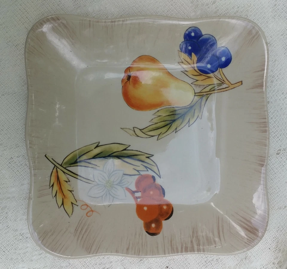 1 Plato de Postre Canapa Ensalada Cuadrada 6" Flor Fruta Granada Home Essentials Foto 1 de 2