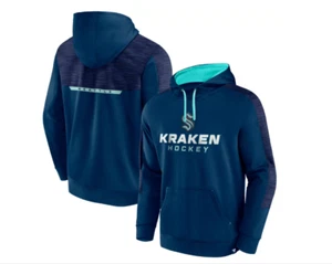 NHL Seattle Kraken Wordmark Navy Pullover Hoodie - Medium - Picture 1 of 2