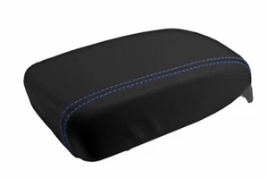 Fits 2009-2010 Kia Optima PVC Leather Console Lid Pull Over Cover Blue Stitch - Picture 1 of 11