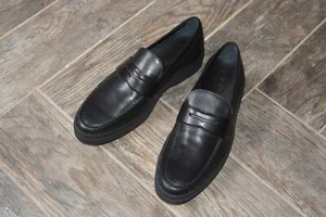 Men's Black Leather Shoes TOD'S Penny Loafer UK 11.5 (USA Size 12.5) Italy $600 - Picture 1 of 4