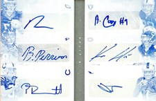 2015 Panini Playbook Split 6 Signature Booklets Printing Plates Cyan #3 AUTO 1/1