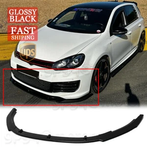 For VW Golf MK6 GTI GTD 2010-2013 Gloss Black Front Bumper Lip Chin Splitter Kit - Picture 1 of 5