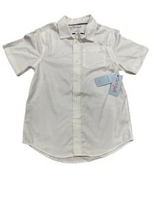 Boys' Button-Down Stretch Oxford Short Sleeve Shirt - Cat & Jack White M - Picture 1 of 2
