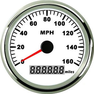85mm white gps speedometer waterproof 160MPH for auto truck motorcycle USA Stock - Picture 1 of 8
