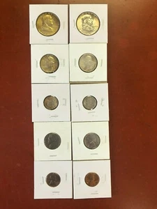 1958 Mint set Double coins from both mints. Beautifully toned. - Picture 1 of 12