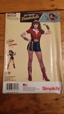 SIMPLICITY WONDER WOMAN COSTUME PATTERN W0131 SIZE 14-22 UNCUT FREE SHIPPING   - Image 1 of 2