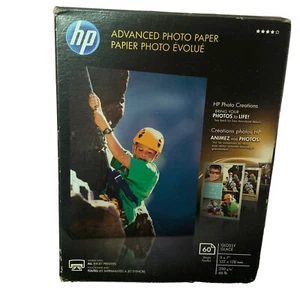 HP Advanced Photo Paper, Box Of 60 - 5” X 7” sheets, Glossy Glace New - Afbeelding 1 van 6