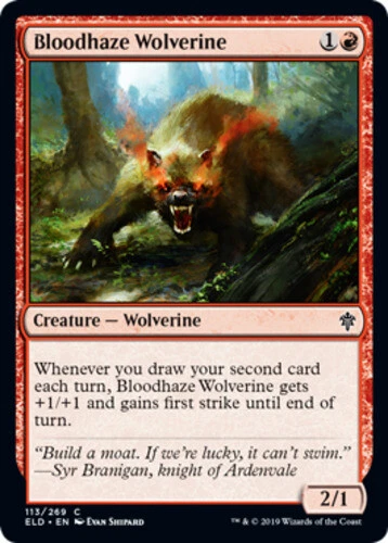 x1 Bloodhaze Wolverine - Throne of Eldraine - NM - MTG - Image 1 of 1