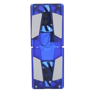 Blue Laptop Cooling Stand Dual Fan Foldable Cooler Pad USB Cable Computer Su NEW - Zdjęcie 1 z 12