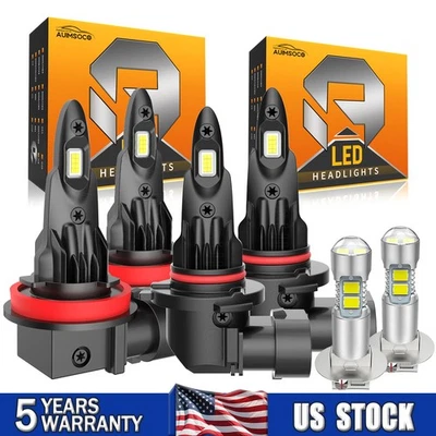 KIT de luces antiniebla de haz alto bajo faros LED blancos 6500K para Volvo C70 2003-2005 Foto 1 de 4