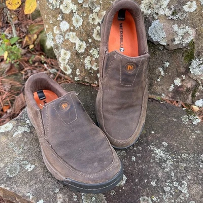 Zapato Mocasín Merrell Para Hombres Talla 11 Traveler Rove Sin Cordones Cuero Informal Cómodo Foto 1 de 4
