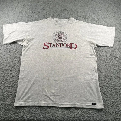Camiseta De Colección JanSport Universidad de Stanford Para Hombre XL Gris Algodón Cuello Redondo Años 90 Foto 1 de 4