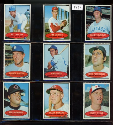 Juego parcial de béisbol Bazooka 1971 18/36 excelente estado sin pliegues Foto 1 de 4