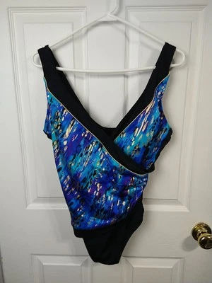 Traje de baño de mujer de 12 longitudes de gran longitud envolvente sintética sujetador dorado púrpura aguamarina... Foto 1 de 4