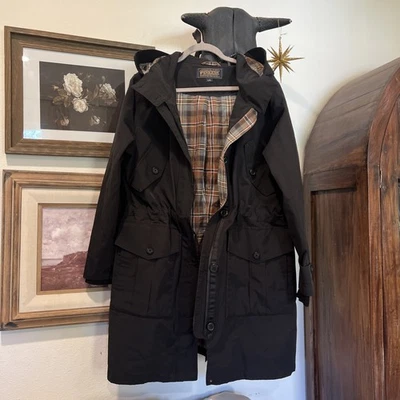 Vintage Pendleton Women’s Black  Winter Coat Plaid Lining Sz Large - Image 1 of 4