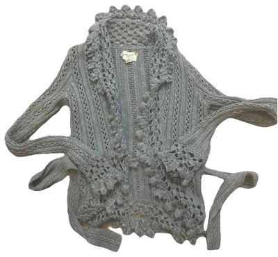 Abercrombie & Fitch Mujer XS Crochet Manga Larga Gris Cordero Lana y Pelo de Conejo Foto 1 de 4