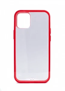 Silicone Protective Case in Red Transparent Cover Compatible with iPhone 12 Mini - Picture 1 of 4