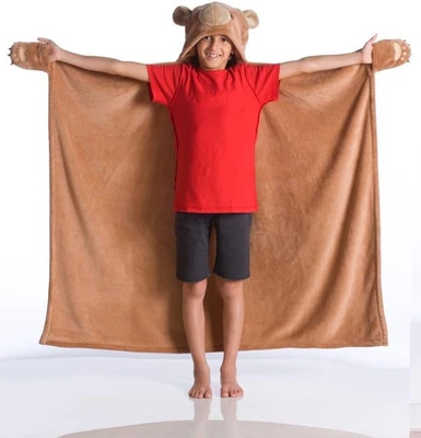 - Coperta Pile Orso in Soffice Microfibra, Mantella Felpa Con Maniche, Zampe E C - Immagine 1 di 4