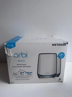 Netgear Orbi RBK862S Tri-Band Mesh WiFi 6 System RBK862S-100EUS - Immagine 1 di 3