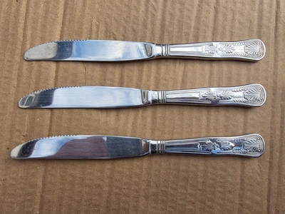 3x Cuchillo de Postre Diseño Kings Cubiertos Acero Inoxidable 18/0 20.9cm 8" NUEVO Foto 1 de 3