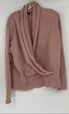 Suéter Pullover Ann Taylor Mujer Rosa Cachemira Manga Larga Mantón Cuello Talla XL Foto 1 de 4