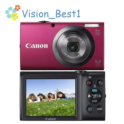 Canon PowerShot A2300 Digital Camera Red HD 16MP 5x Optical Zoom Auto Focus Pink - Image 1 of 4