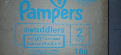 Pañales para bebé Pampers - Swaddlers - Talla 2, 186 unidades, desechables ultra absorbentes Foto 1 de 4