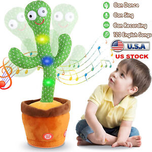 Dancing Cactus Plush Toy Doll Electronic Recording Shake With Song Funny Gift US