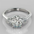 2.60 Ct Oval Moissanite Engagement Wedding Ring 925 Sterling Silver Size 6