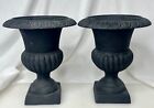 Vintage Pair Cast Iron 9” Garden Planter Urns -92691