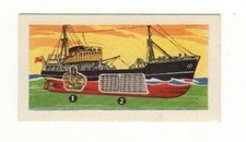 Naval Cigarette Cards #13 Ships and their Workings. Lowstoft diesel trawler