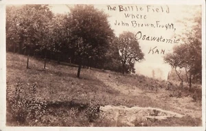 Vintage Postcard John Brown Abolishion Battlefield RPPC Osawatomie Kansas - Picture 1 of 2