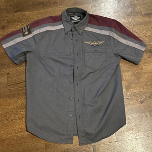 Harley Davidson Mens Large Shirt Short Sleeve Garage Motorcycle WorkShirt - Picture 1 of 6