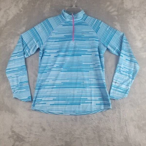 Nike Top Jóvenes Niñas XL Azul Rayas Dri Fit 1/4 Cremallera Ropa Activa Correr Correr - Imagen 1 de 14