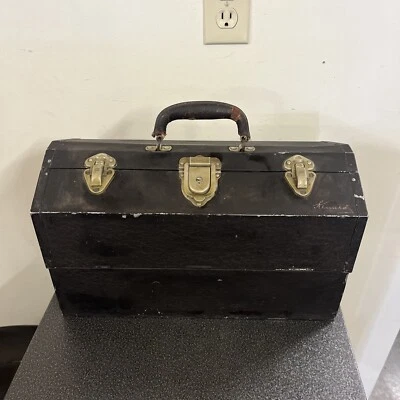 Vintage Kennedy Kits 17” Coffin Cantilever Tool Tackle Box Chest Hip Roof USA - Image 1 of 4